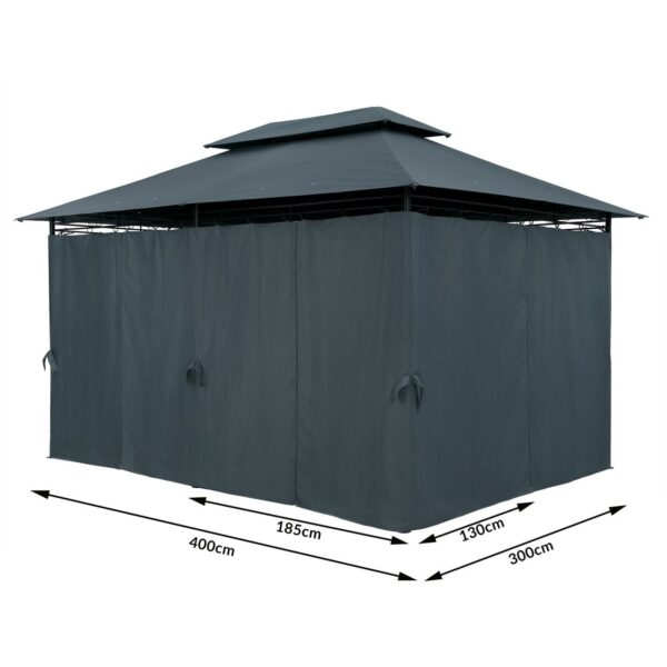 Casaria Pavillon Topas Anthrazit 3x4m UV – Schutz 50+