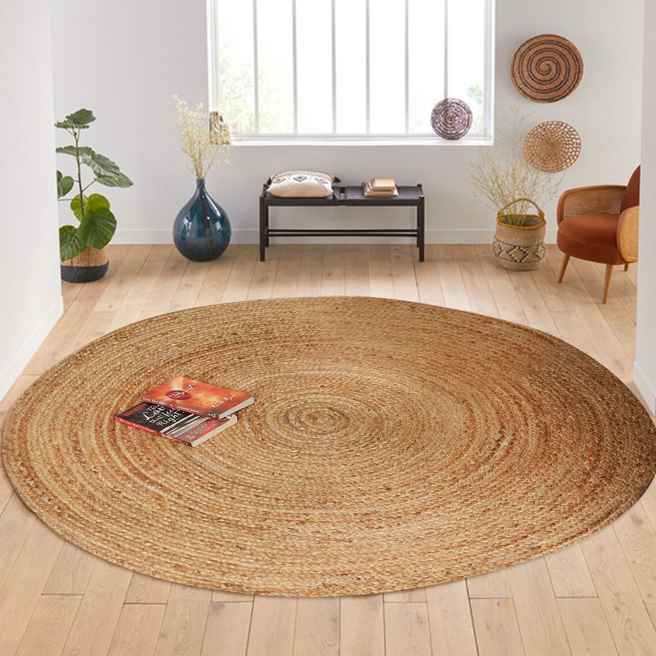 MyFlair Teppich Sophia, 100cm x 100cm, farbe Hellbraun, rund, florhöhe 10mm