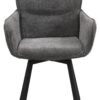 Stuhl RICO, 2er-Set schwarz grau Metall Stoff B/H/T: ca. 61x90x63 cm
