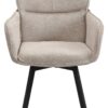 Stuhl RICO, 2er-Set schwarz taupe Metall Stoff B/H/T: ca. 61x90x63 cm