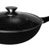 4252021356208-1 Cheffinger Wokpfanne mit Deckel Ø 28 cm – Marmor – Antihaft, Induktion