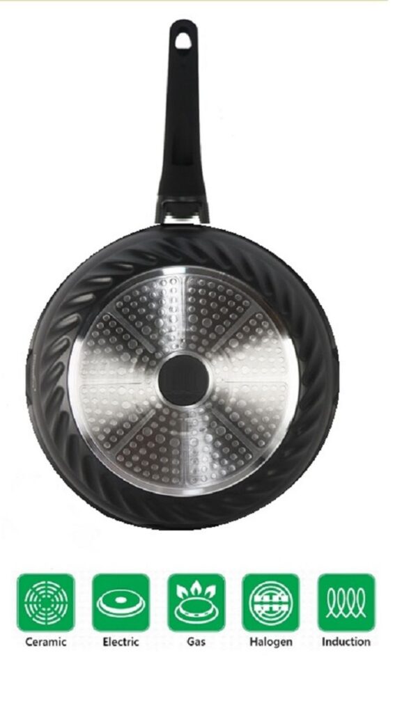 4252021356208-2 Cheffinger Wokpfanne mit Deckel Ø 28 cm – Marmor – Antihaft, Induktion
