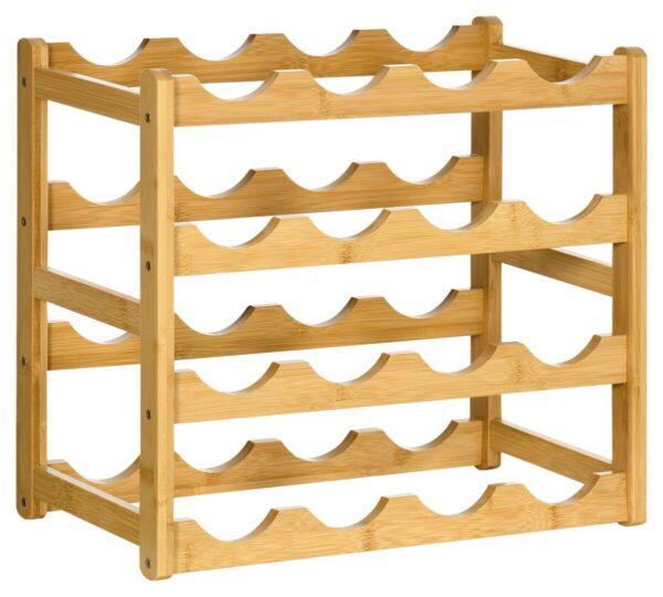 HOMCOM Weinregal natur Bambus B/H/L: ca. 23,5x43x38 cm