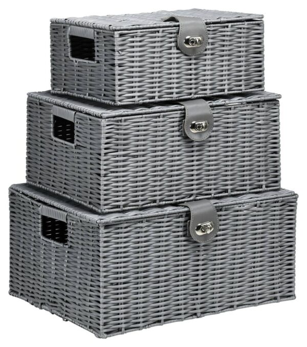 HOMCOM Aufbewahrungskorb grau Metall B/H/L: ca. 28,5x35,5x18 cm