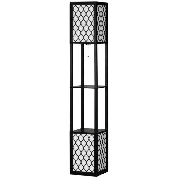 HOMCOM Stehlampe B31-321V90 schwarz Baumwolle MDF B/H/T: ca. 26x156x26 cm HOMCOM Stehlampe B31-321V90 schwarz Baumwolle MDF B/H/T: ca. 26x156x26 cm