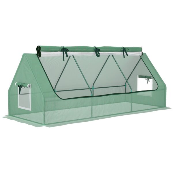 Outsunny Mini Gewächshaus Frühbeet mit UV – Schutz für Garten, Balkon, Grün