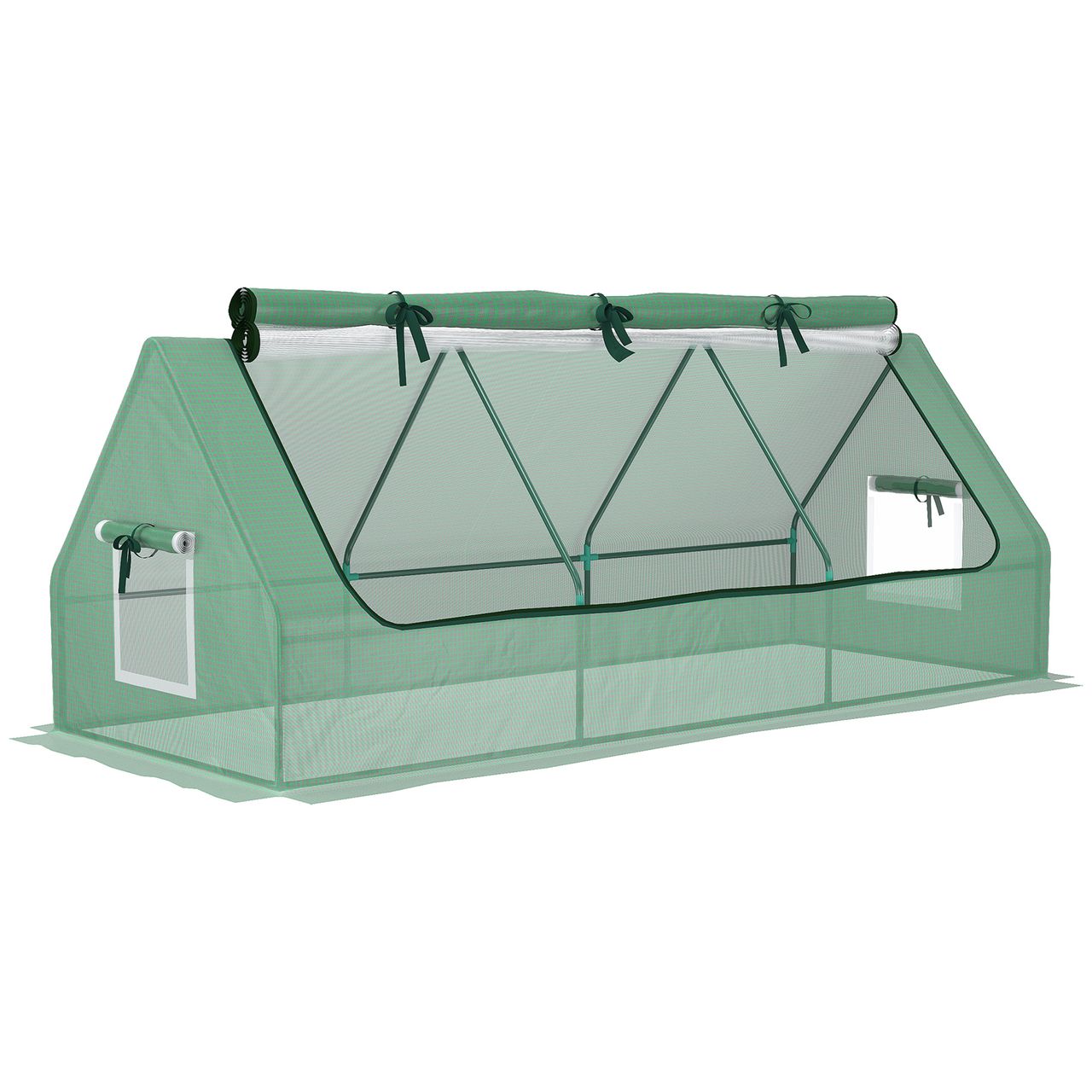Outsunny Mini Gewächshaus Frühbeet mit UV – Schutz für Garten, Balkon, Grün