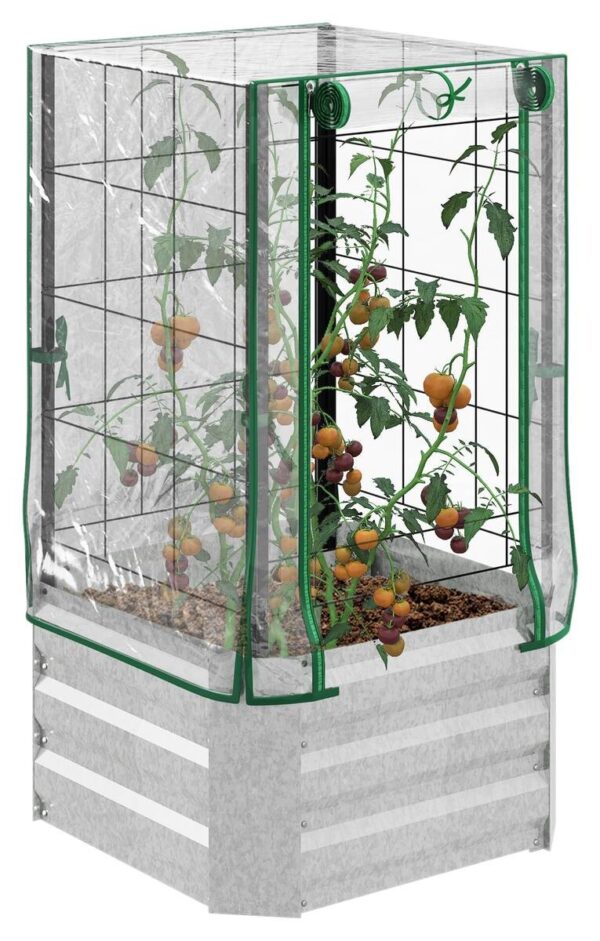 Outsunny Hochbeet silber Stahl B/H/L: ca. 53x90x53 cm Outsunny Hochbeet silber Stahl B/H/L: ca. 53x90x53 cm