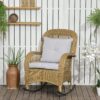4255633515742-2 Outsunny Rattan Schaukelstuhl, Schaukelsessel mit Kissen für Balkon, Garten