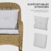 4255633515742-6 Outsunny Rattan Schaukelstuhl, Schaukelsessel mit Kissen für Balkon, Garten