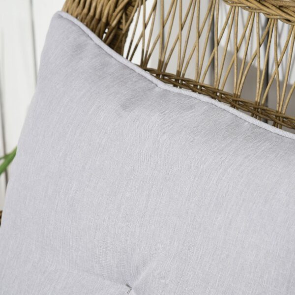 4255633515742-8 Outsunny Rattan Schaukelstuhl, Schaukelsessel mit Kissen für Balkon, Garten
