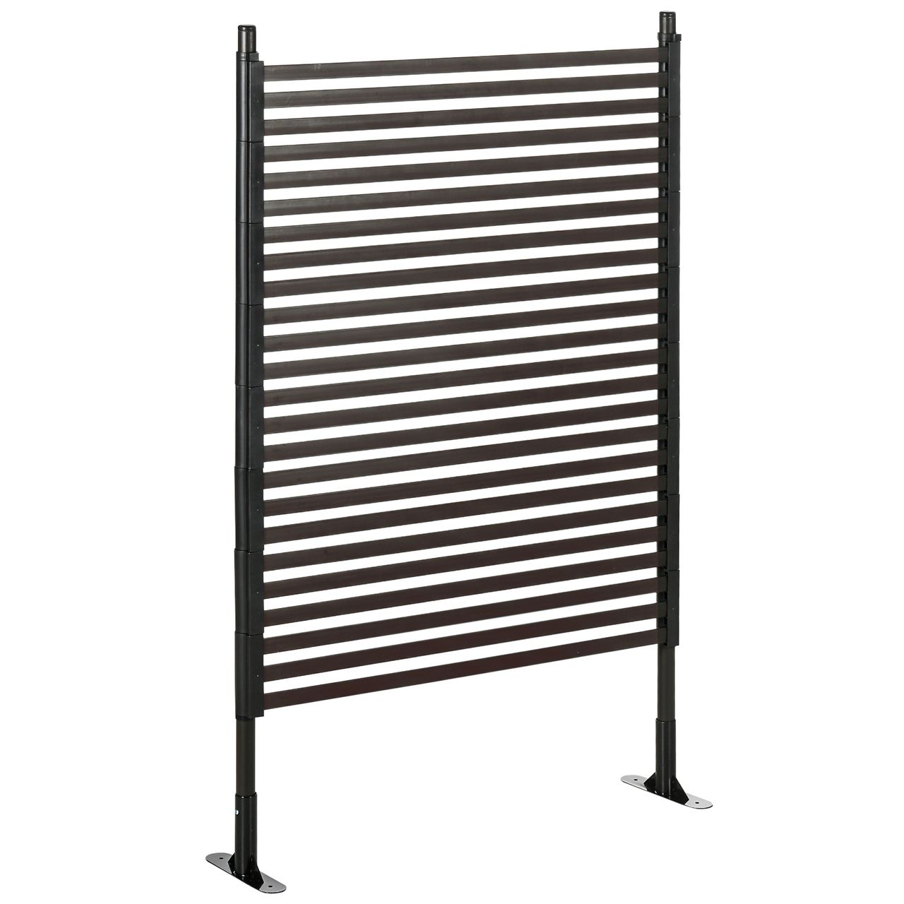 Outsunny Gartenzaun, dekorative Zaun, 93 x 150 cm Teichzaun, Stahlzaun mit Fuß