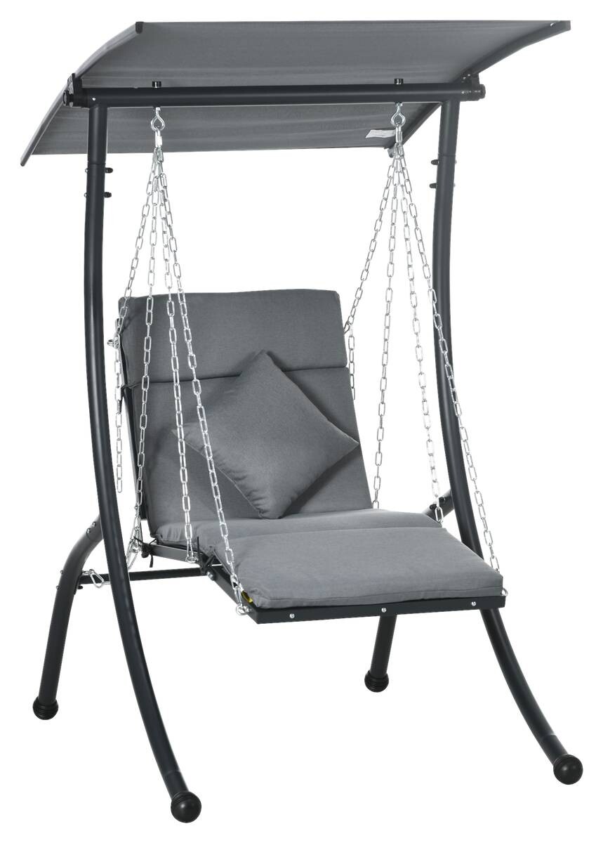Outsunny Hollywoodschaukel dunkelgrau Stoff B/H/L: ca. 145x169x108 cm