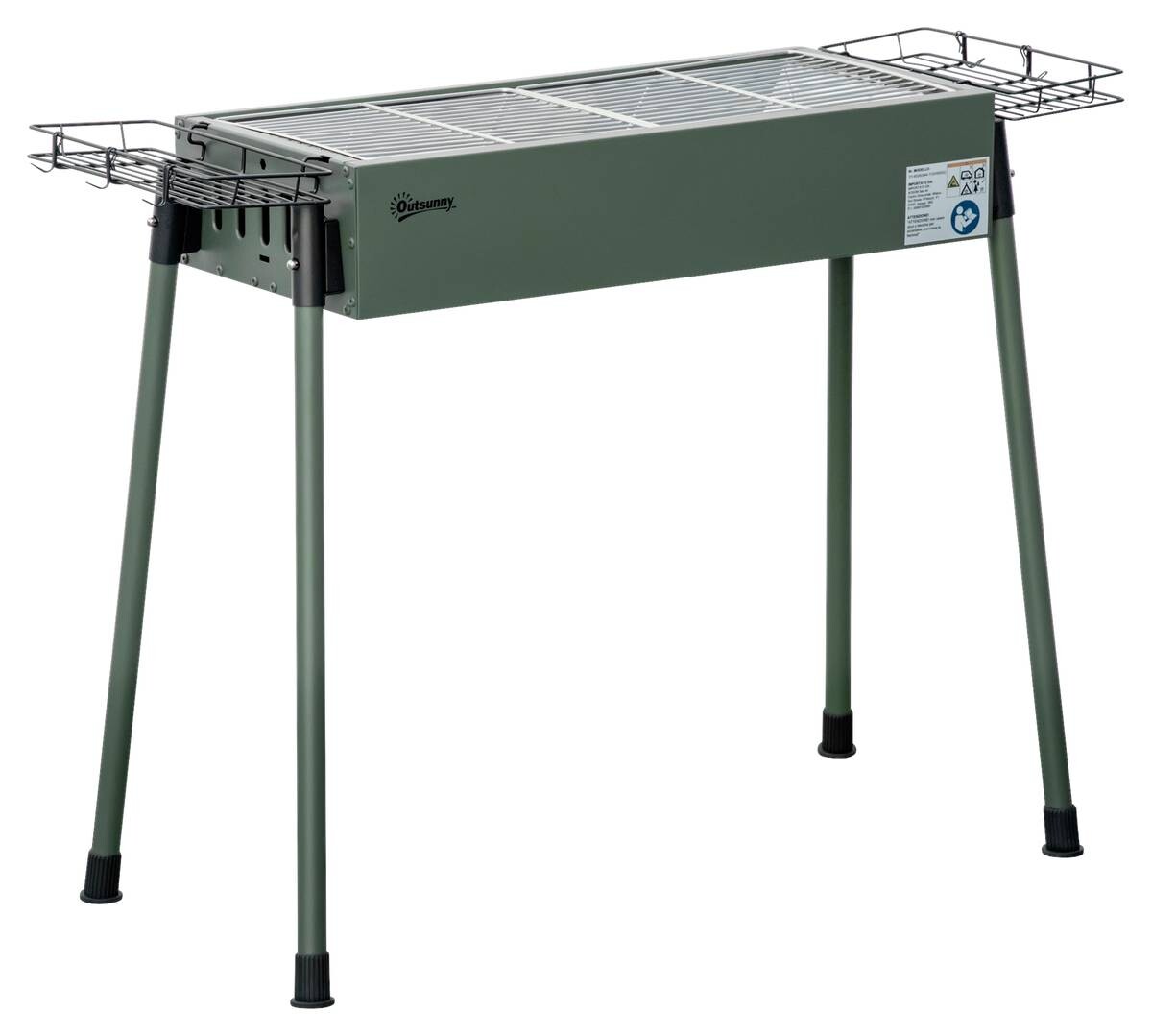 Outsunny Holzkohlegrill Stahl B/H/L: ca. 30x70x77 cm