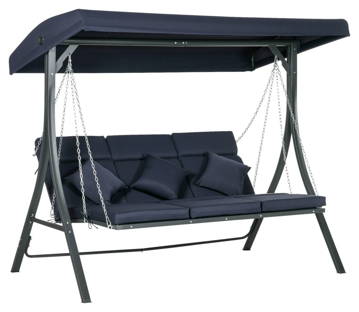 Outsunny Hollywoodschaukel dunkelblau Polyester B/H/L: ca. 118x168x198 cm
