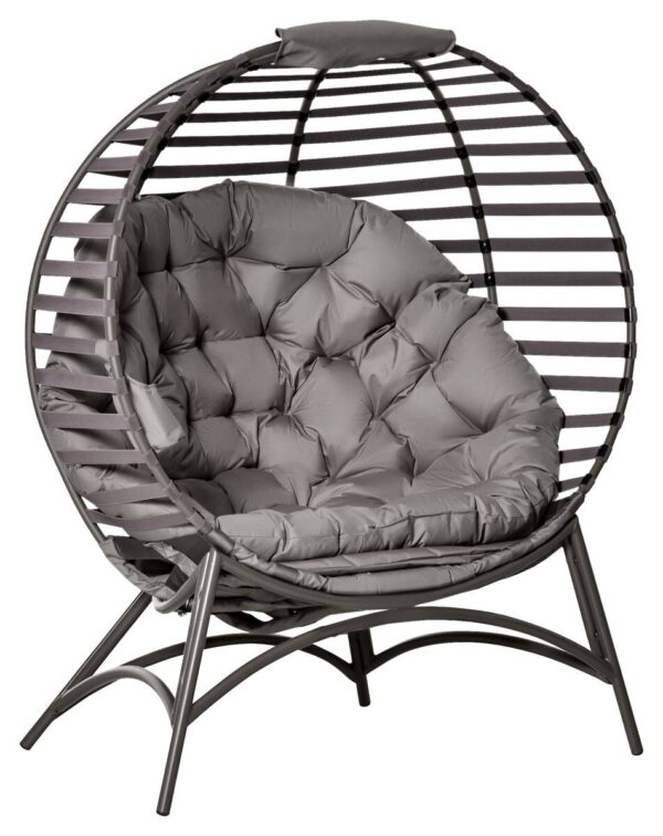 Outsunny Gartenstuhl sand Stahl B/H/L: ca. 75x139x118 cm