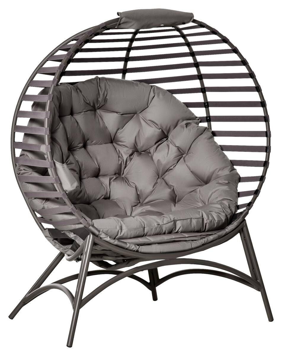 Outsunny Gartenstuhl sand Stahl B/H/L: ca. 75x139x118 cm