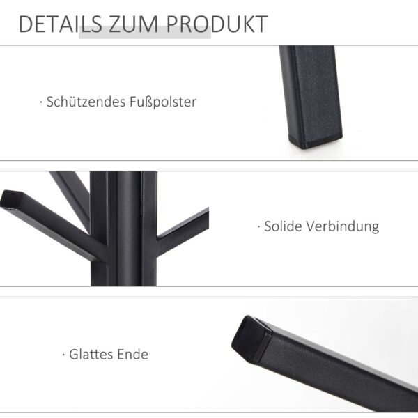 HOMCOM Garderobenständer Standgarderobe Kleiderständer Flurgarderobe Metall