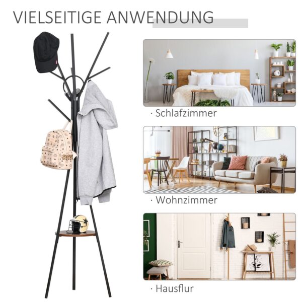 HOMCOM Garderobenständer Standgarderobe Kleiderständer Flurgarderobe Metall