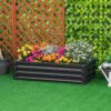Outsunny Hochbeet Stahl, Pflanzkasten, Rostfrei Blumenkasten mit Offenem Boden
