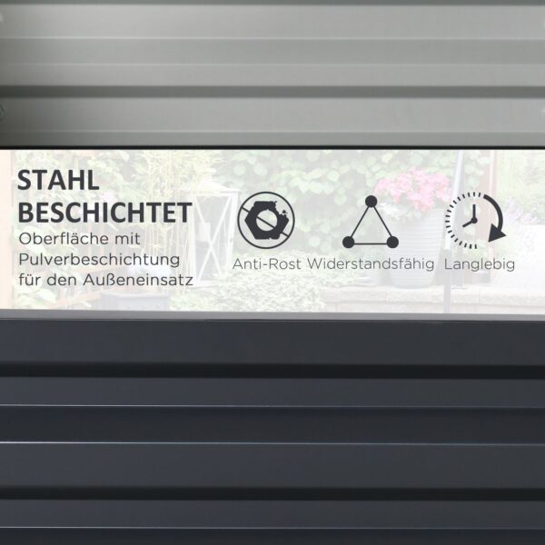 Outsunny Hochbeet Stahl, Pflanzkasten, Rostfrei Blumenkasten mit Offenem Boden