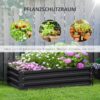 Outsunny Hochbeet Stahl, Pflanzkasten, Rostfrei Blumenkasten mit Offenem Boden