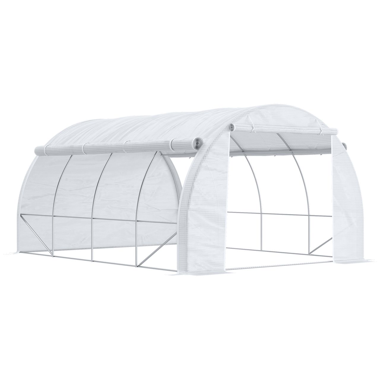 Outsunny 3, 97 x 3 x 2m Gewächshaus Foliengewächshaus mit UV – Schutz für Garten