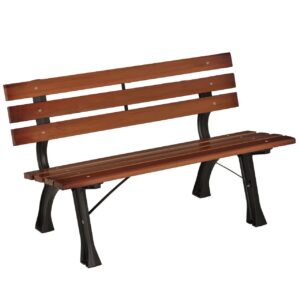 Outsunny Outsunny Gartenbank 2 – Sitzer, Sitzbank, Parkbank mit Rückenlehne, Kaffee