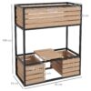 Outsunny Hochbeet aus Holz, 2 – Stufiger Blumenkasten mit Ablage, Innenvlies