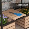 Outsunny Hochbeet aus Holz, 2 – Stufiger Blumenkasten mit Ablage, Innenvlies