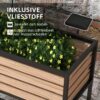 Outsunny Hochbeet aus Holz, 2 – Stufiger Blumenkasten mit Ablage, Innenvlies