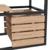 Outsunny Hochbeet aus Holz, 2 – Stufiger Blumenkasten mit Ablage, Innenvlies