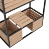 Outsunny Hochbeet aus Holz, 2 – Stufiger Blumenkasten mit Ablage, Innenvlies