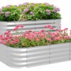 Outsunny Hochbeet silber Metall B/H/L: ca. 90x30x120 cm