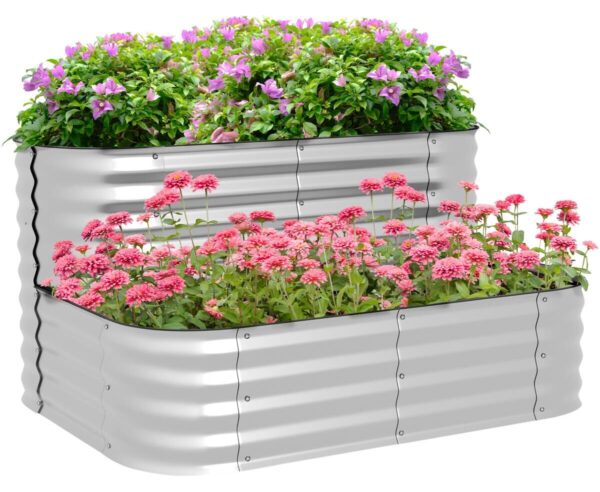 Outsunny Hochbeet silber Metall B/H/L: ca. 90x30x120 cm