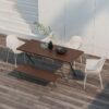 4255633549228-2 Outsunny Gartenstuhl 4er Set Essstuhl Balkonstühle mit Rückenlehne, Armlehne