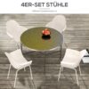 4255633549228-3 Outsunny Gartenstuhl 4er Set Essstuhl Balkonstühle mit Rückenlehne, Armlehne