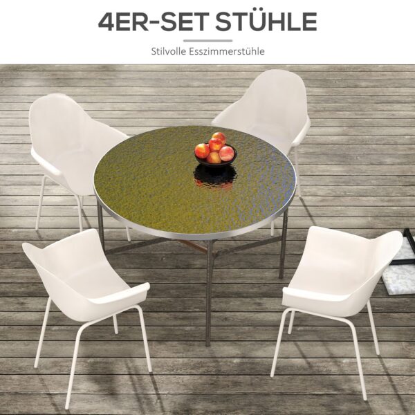 4255633549228-3 Outsunny Gartenstuhl 4er Set Essstuhl Balkonstühle mit Rückenlehne, Armlehne