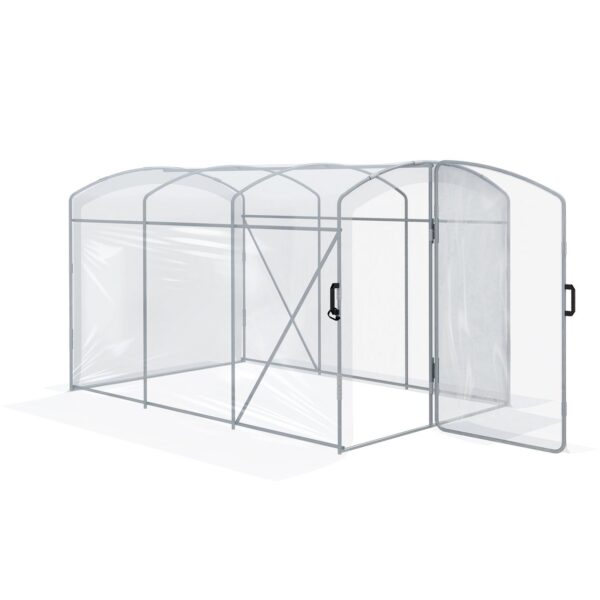 Outsunny Foliengewächshaus 3x2x1, 95 m Tunnel – Gewächshaus Winddichtes Tomatenhaus