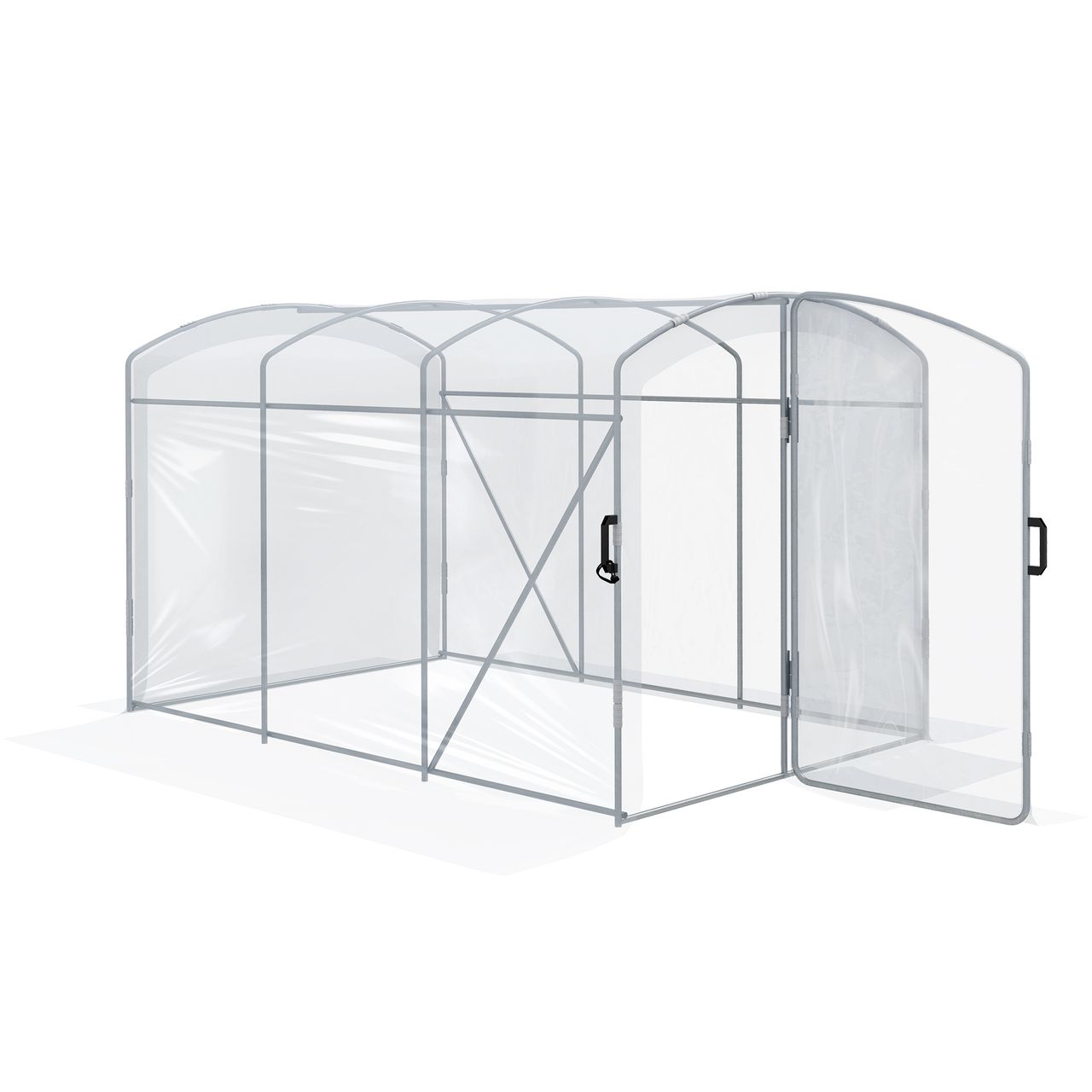 Outsunny Foliengewächshaus 3x2x1, 95 m Tunnel – Gewächshaus Winddichtes Tomatenhaus