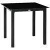 4255633550569-1 Outsunny Gartentisch Esstisch für Garten Balkontisch für 4 Personen Schwarz