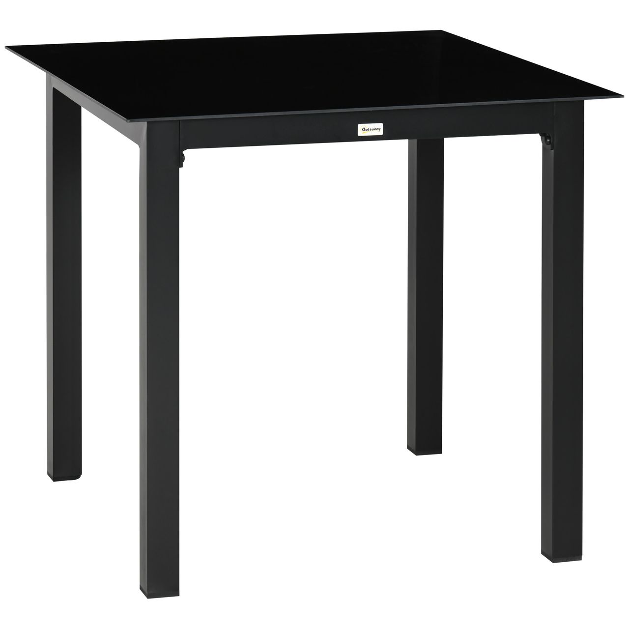 Outsunny Gartentisch Esstisch für Garten Balkontisch für 4 Personen Schwarz