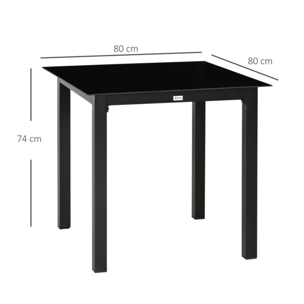 4255633550569-3 Outsunny Gartentisch Esstisch für Garten Balkontisch für 4 Personen Schwarz