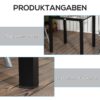 4255633550569-5 Outsunny Gartentisch Esstisch für Garten Balkontisch für 4 Personen Schwarz
