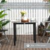 4255633550569-6 Outsunny Gartentisch Esstisch für Garten Balkontisch für 4 Personen Schwarz