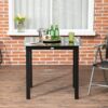 4255633550569-7 Outsunny Gartentisch Esstisch für Garten Balkontisch für 4 Personen Schwarz