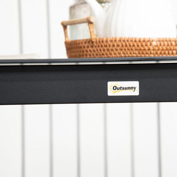 4255633550569-8 Outsunny Gartentisch Esstisch für Garten Balkontisch für 4 Personen Schwarz