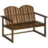 Outsunny Gartenbank grau Holz B/H/L: ca. 63x114x86 cm