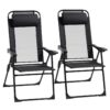 4255633550927-1 Outsunny 2er – Set Klappstuhl klappbarer Gartenstuhl mit verstellbarer Rückenlehne