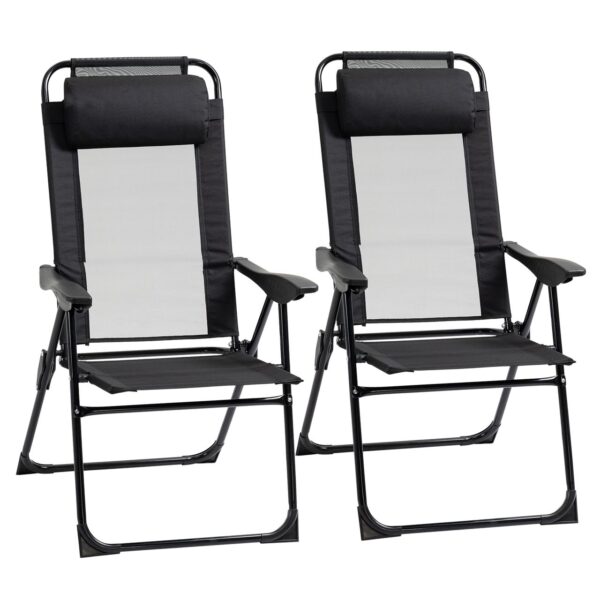4255633550927-1 Outsunny 2er – Set Klappstuhl klappbarer Gartenstuhl mit verstellbarer Rückenlehne